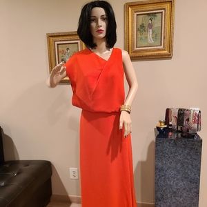 HALSTON CAMERON DRAPED CREPE GOWN SIZE 8 NWT